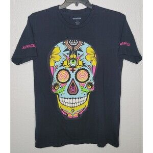 Bassnectar Freakstyle T Shirt Men Large Black Graphic EDM Skull READ